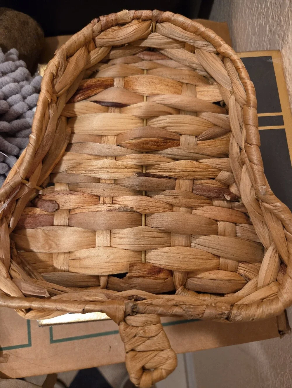 Handwoven Tan & Brown Decorative Basket - Home Accents